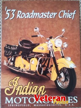 Skilte,`53 Indian Rodamaster. 